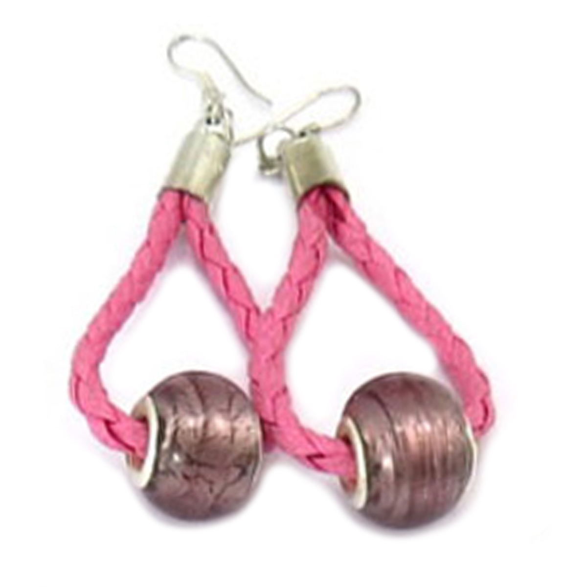Boucles ethniques \'Kilimanjaro\' rose - 75x20 mm - [R3194]