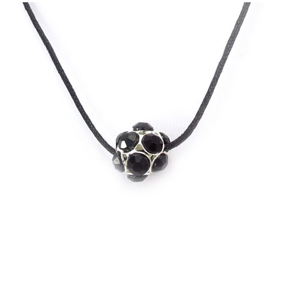 Collier cristal \'Sissi\' noir - 12 mm - [R3247]