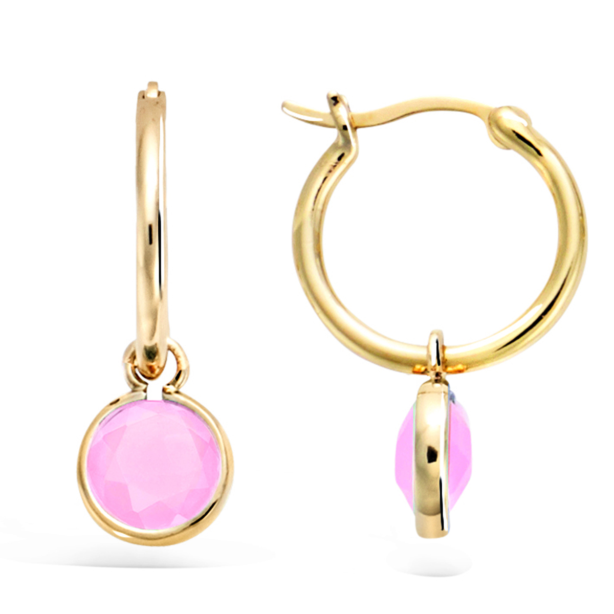 Créoles Plaqué Or \'Cleapatra\' rose doré - 15 mm 8 mm - [R3421]
