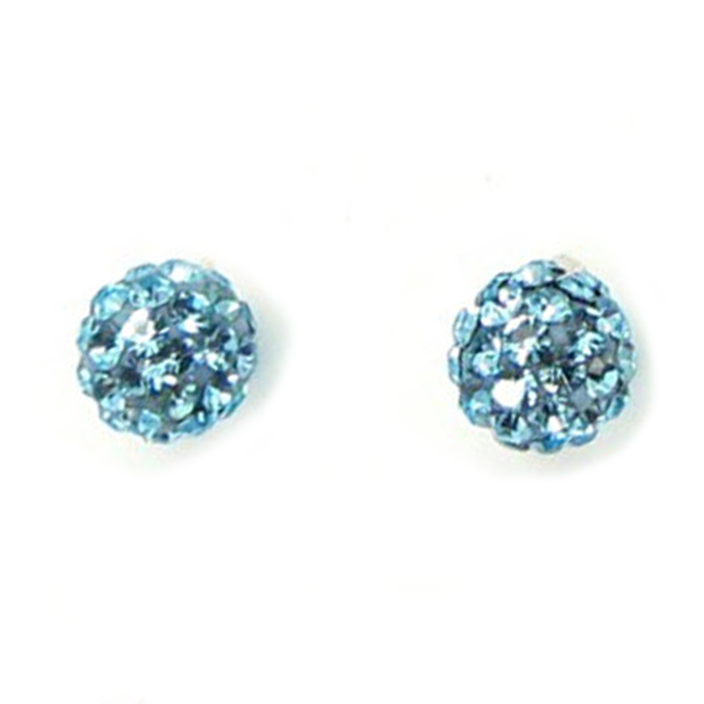Boucles argent \'Sissi\' turquoise - 5 mm - [R3303]