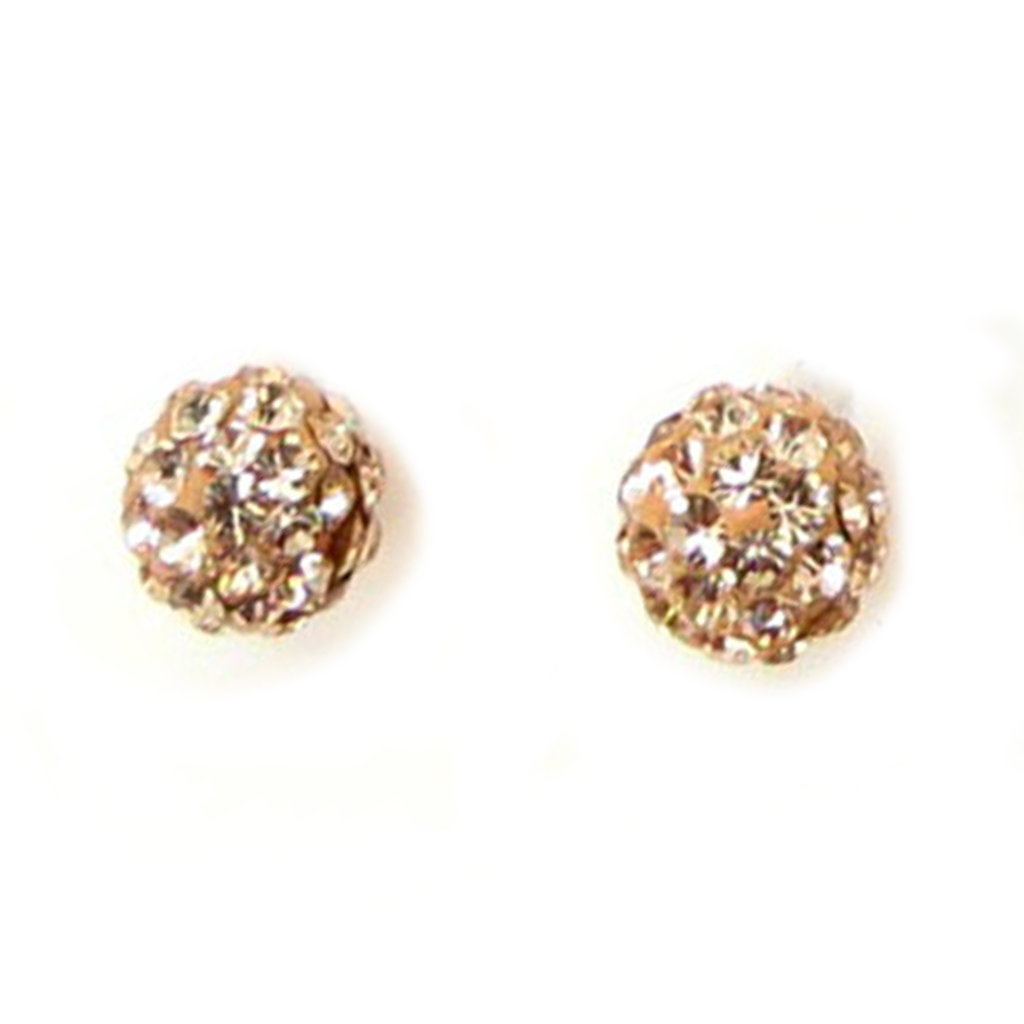 Boucles argent \'Sissi\' champagne - 5 mm - [R3308]