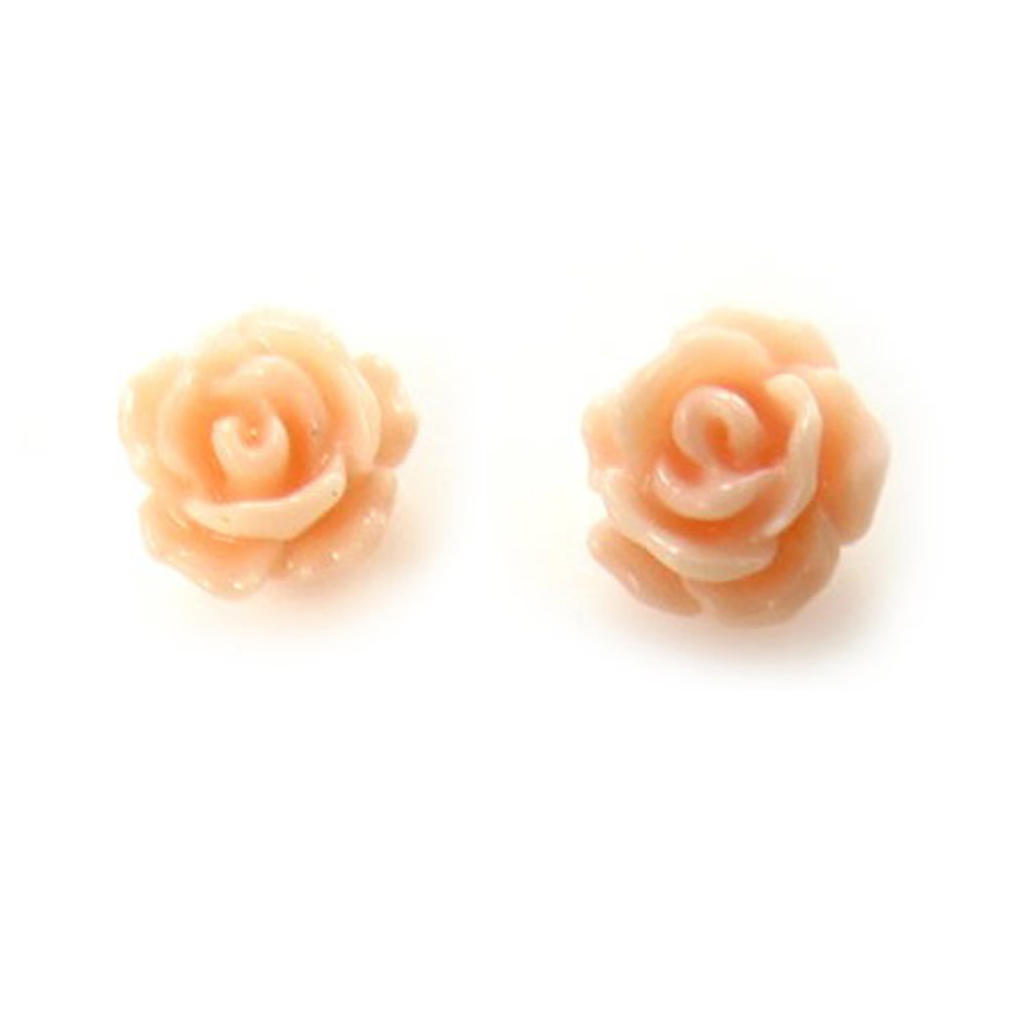 Boucles d\'oreilles argent \'Rosa Romantica\' rose - 7 mm - [R3322]