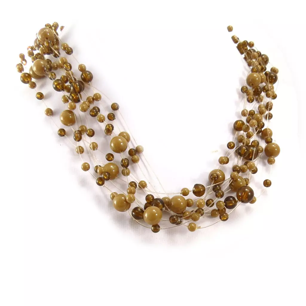les trésors de lily Collier 'Brume' marron caramel taille unique [R3338]