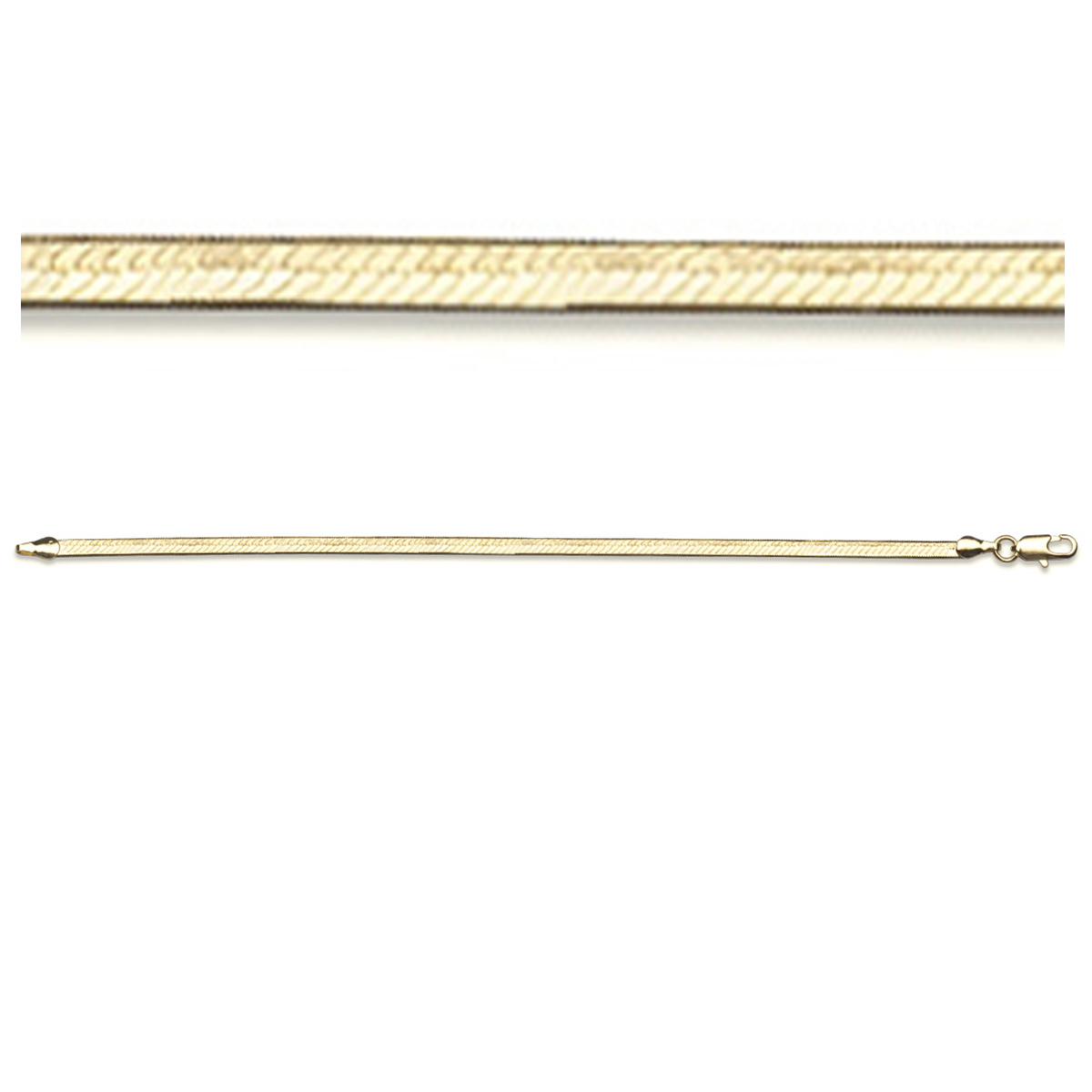 Collier Plaqué-Or \'Miroir\' doré - 42 cm 3 mm - [R3480]