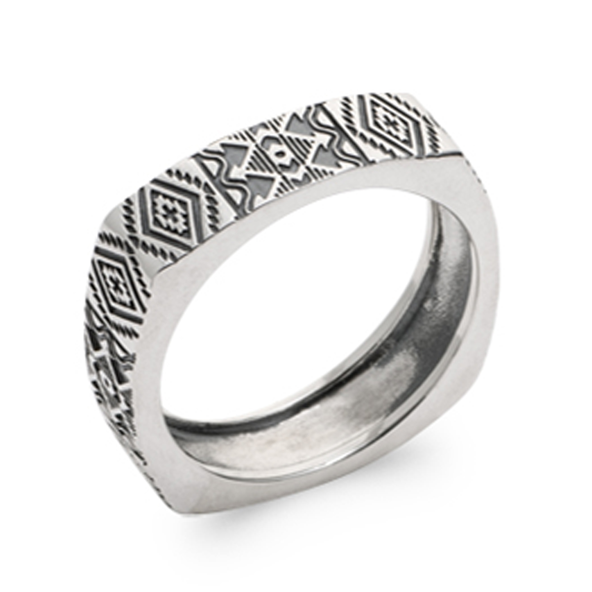 Bague Argent \'Cléopatra\' argenté vieilli - 6 mm - [R3647]