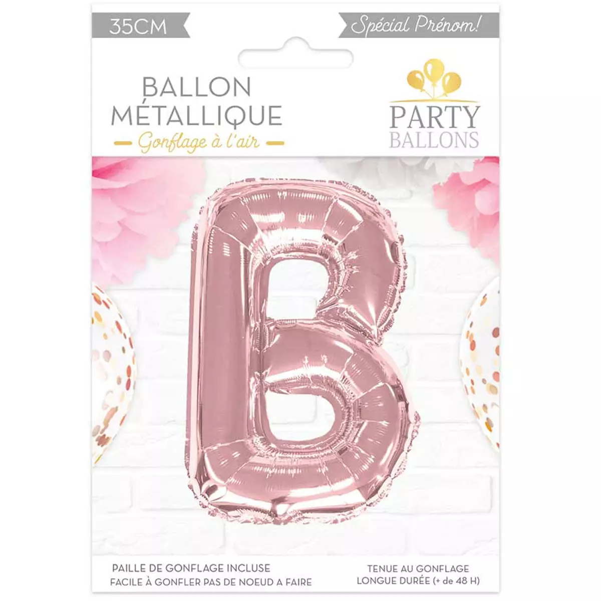 les trésors de lily Ballon métallique 'Lettre B' rosé 35 cm [A0432]