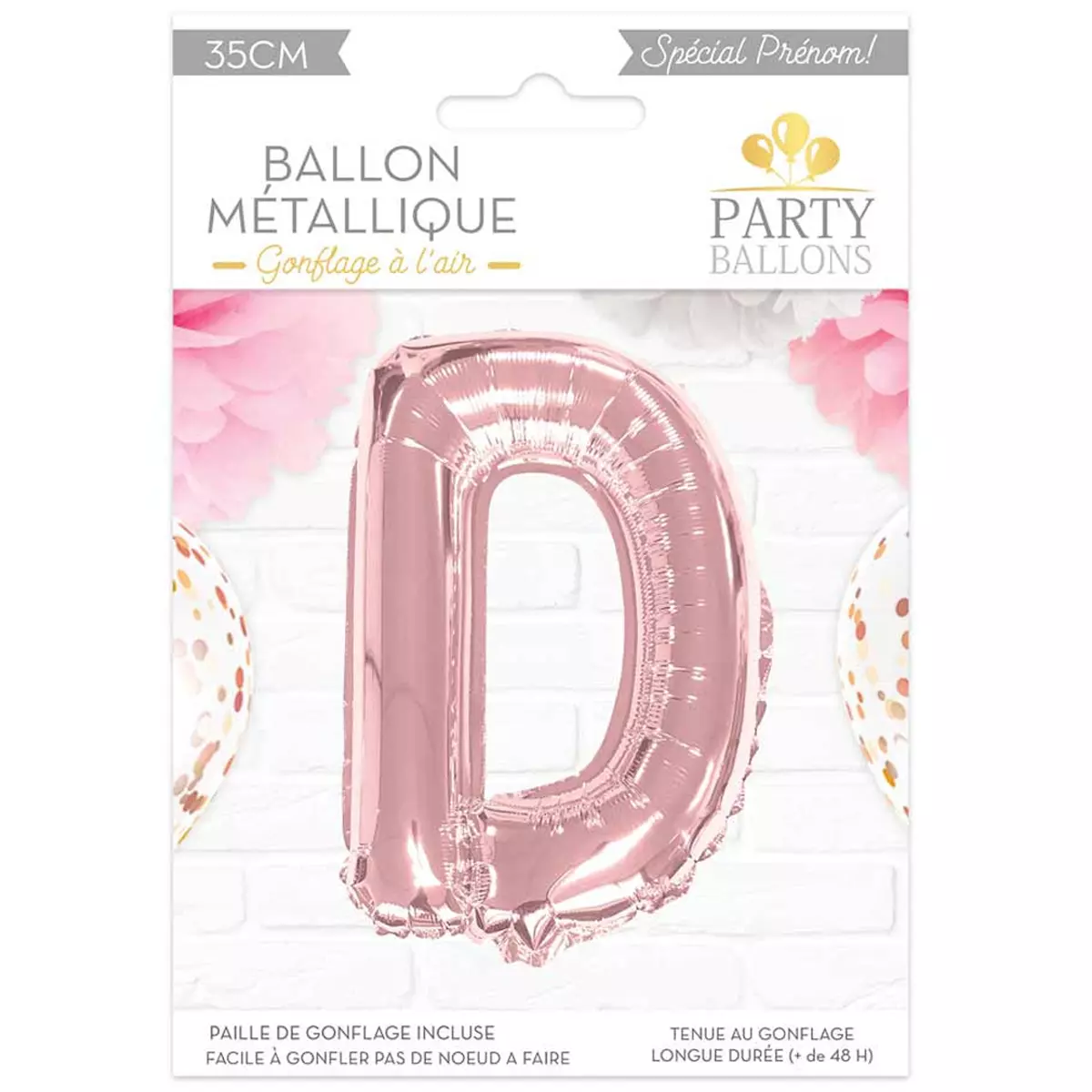 les trésors de lily Ballon métallique 'Lettre D' rosé 35 cm [A0434]