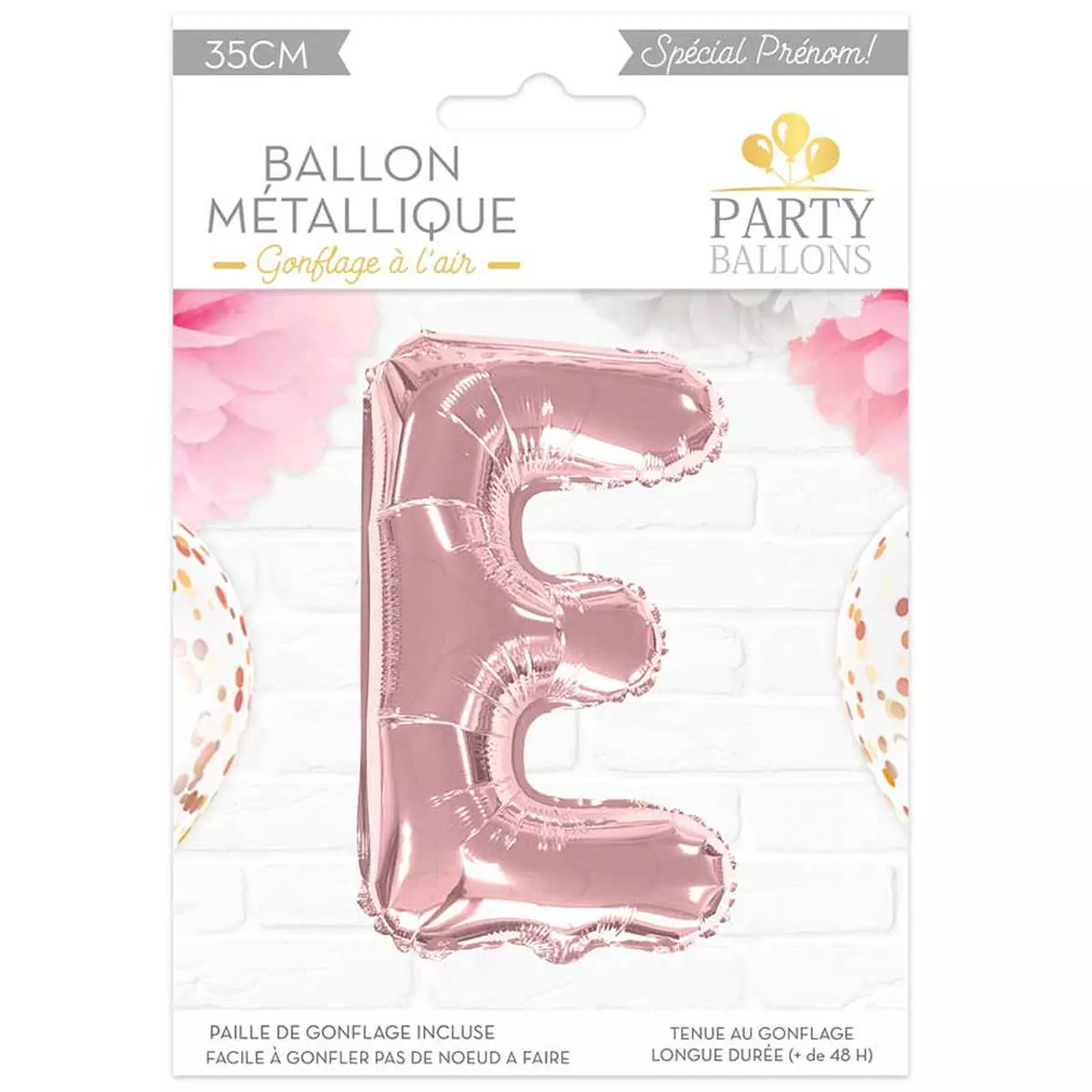 les trésors de lily Ballon métallique 'Lettre E' rosé 35 cm [A0435]