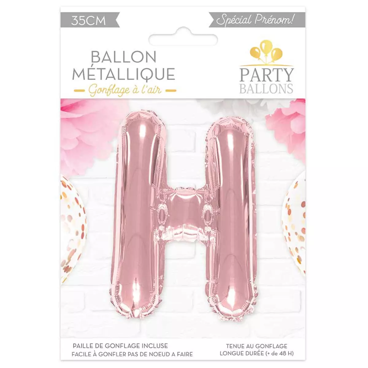 les trésors de lily Ballon métallique 'Lettre H' rosé 35 cm [A0438]