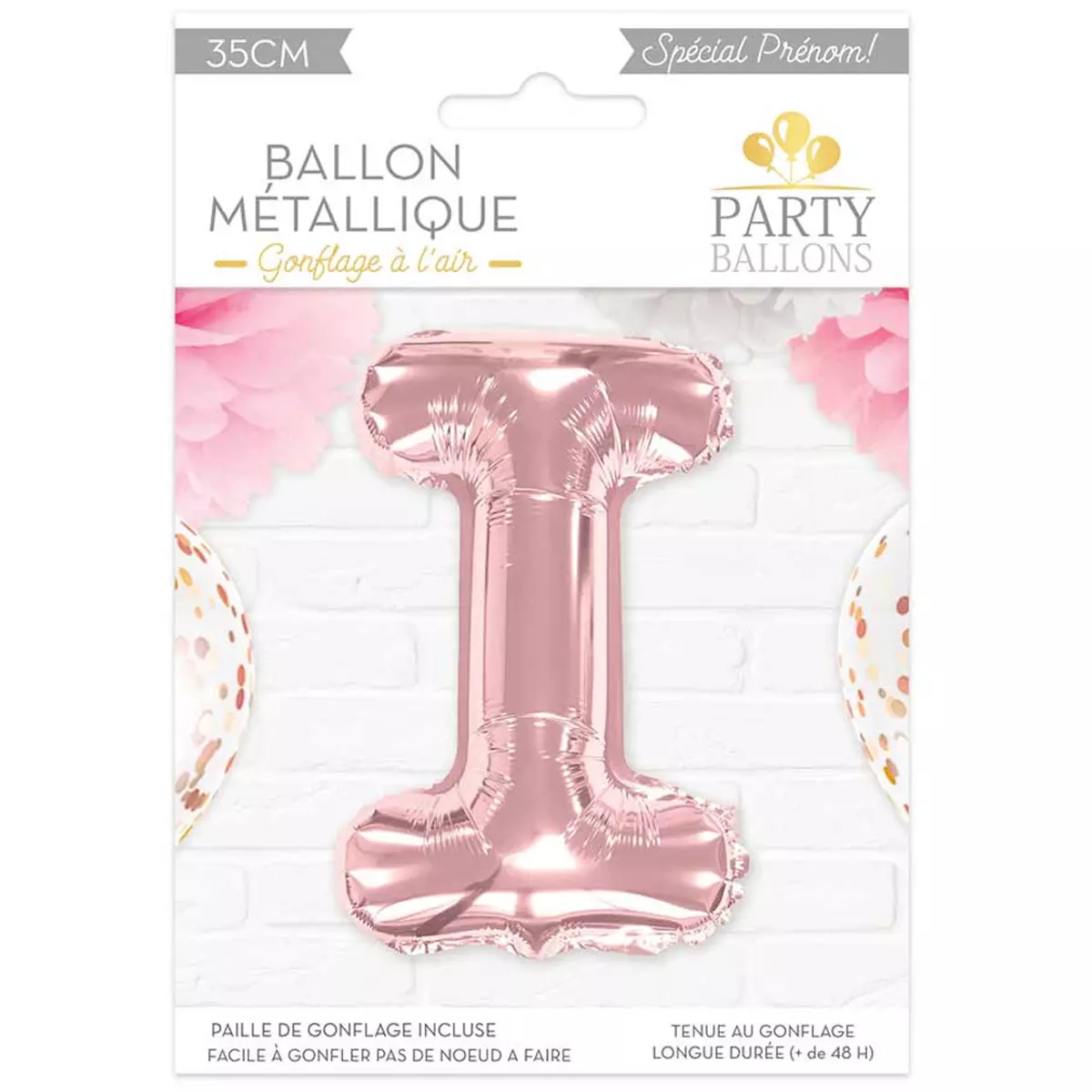 les trésors de lily Ballon métallique 'Lettre I' rosé 35 cm [A0439]