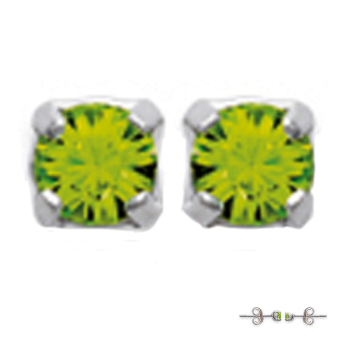 Brillants Vert Bouteille Argent 3 mm - [A3419]