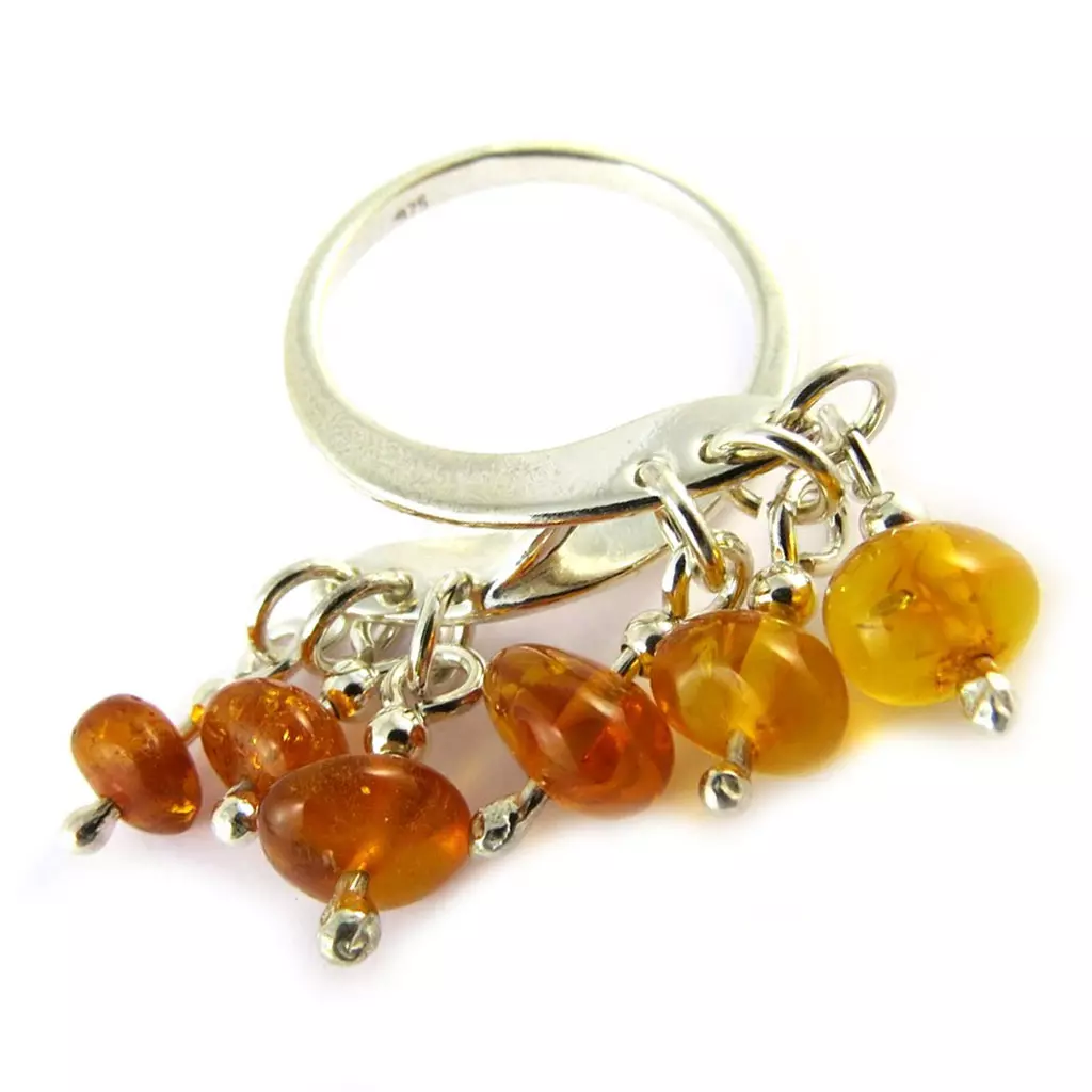 les trésors de lily Bague Argent 'Inspiration' Ambre [H5451]
