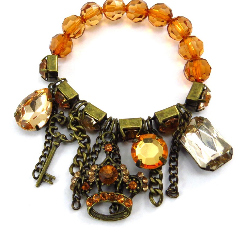 Bracelet Créateur \'Scarlett\' ambre  - [J6924]