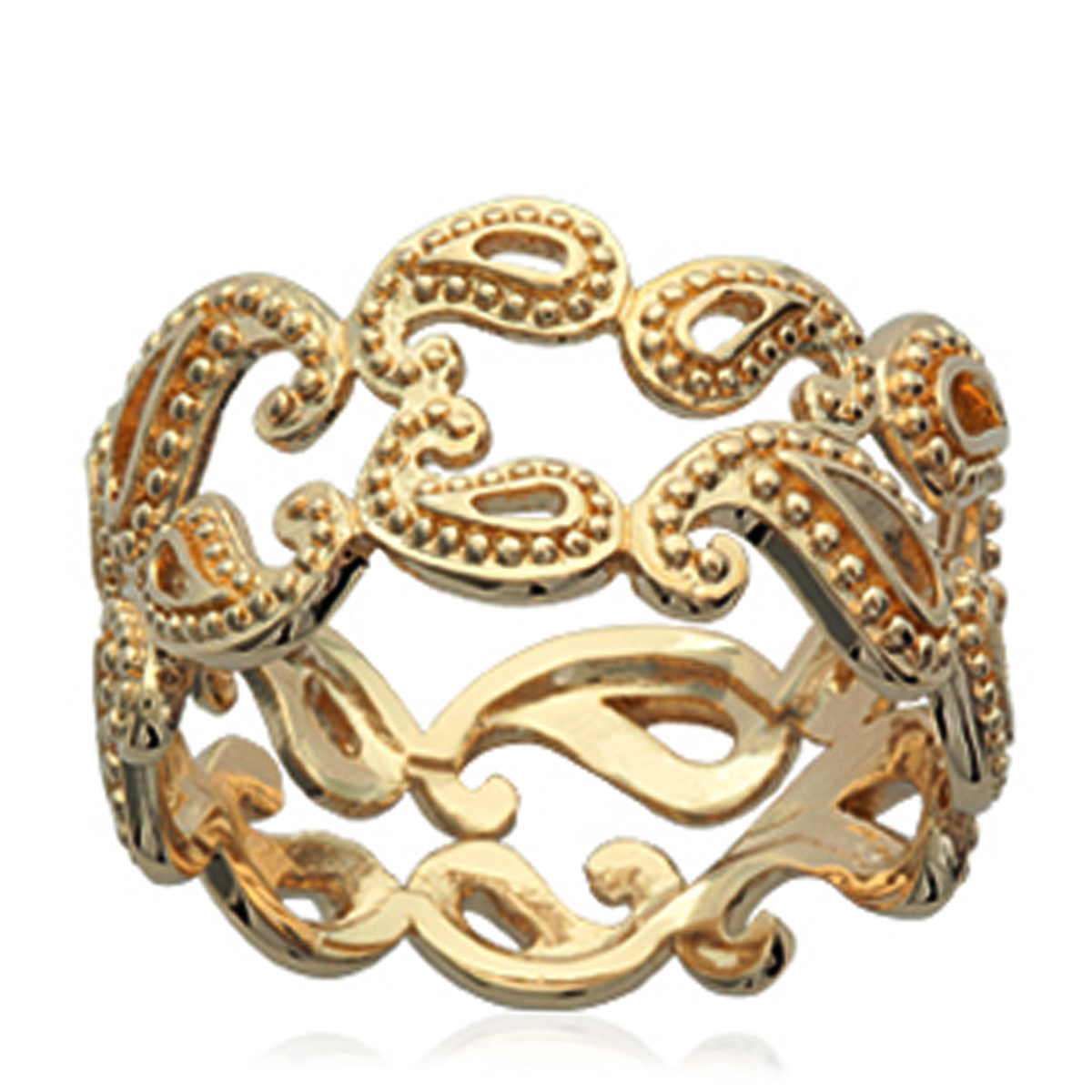 Bague Plaqué Or \'Chorégraphie\' doré - 11 mm - [J7808]