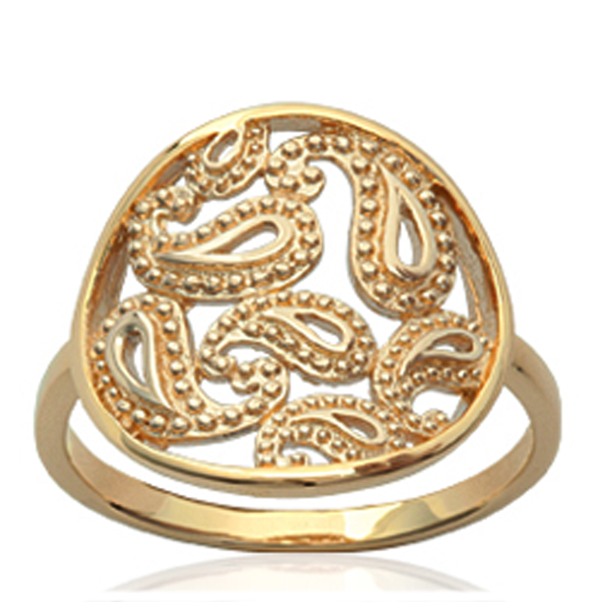 Bague Plaqué Or \'Chorégraphie\' doré - 18 mm - [J7809]