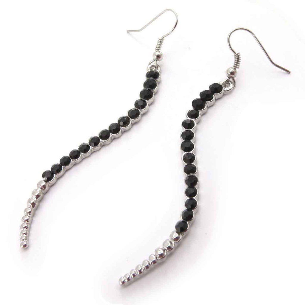 Boucles Créateur \'Sissi\' noir - [J7833]