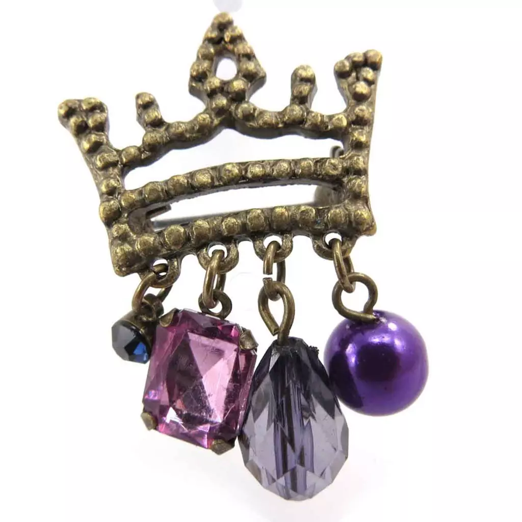 les trésors de lily Broche Créateur 'Scarlett' violet [J7848]