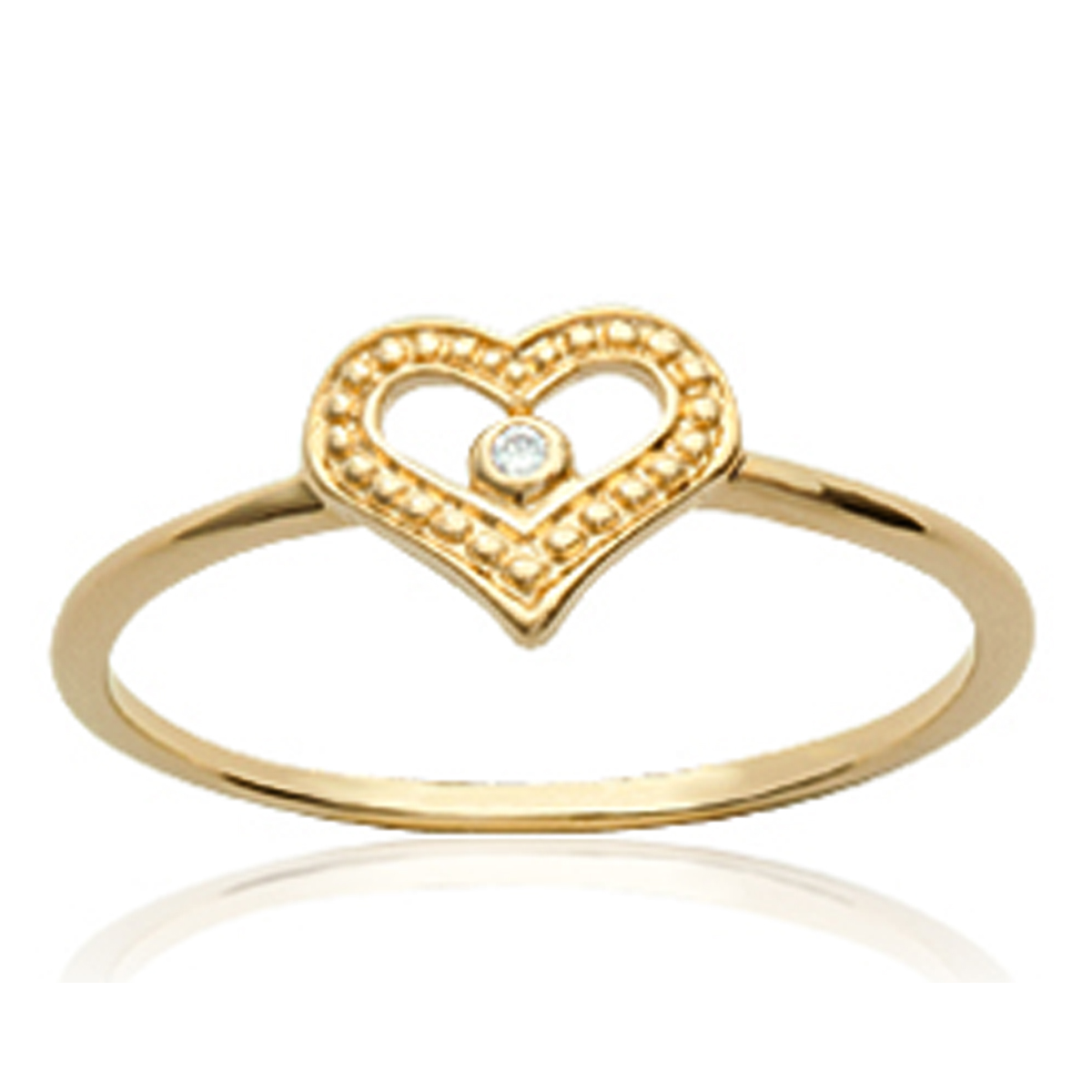 Bague Plaqué Or \'Love\' Blanc doré - 9x8 mm - [K2440]