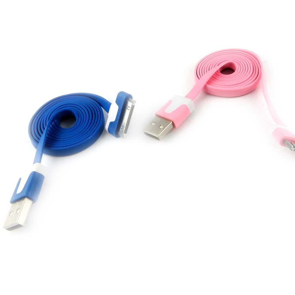 2 cables USB \'Coloriage\' iphone ipad (bleu rose) - [K9279]
