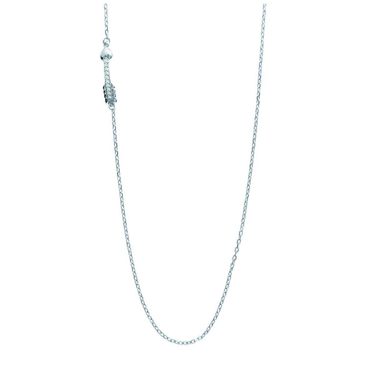 Collier Argent \'Flèche de Cupidon\' argenté - 17x4 mm - [K9305]