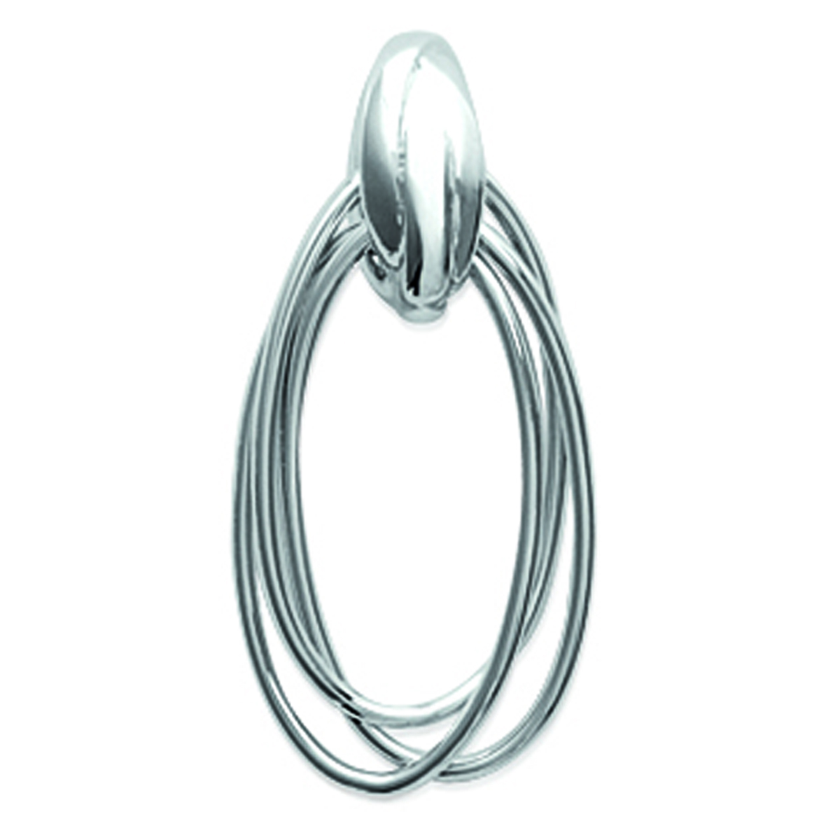 Pendentif Argent \'Chorégraphie\' argenté (rhodié) - 20x11 mm - [K9313]