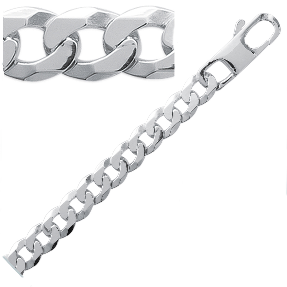 chaine pour homme en argent massif 925 55cm 4mm maille gourmette épaisse neuve | eBay