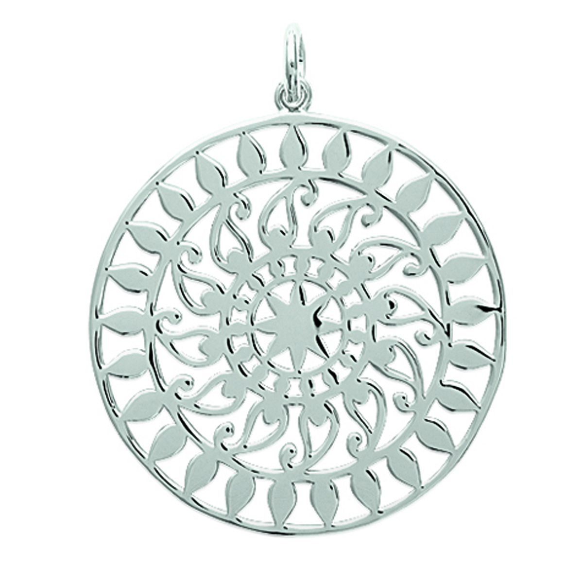 Pendentif Argent \'Carmen\' argenté (rhodié) - 30 mm - [L5676]