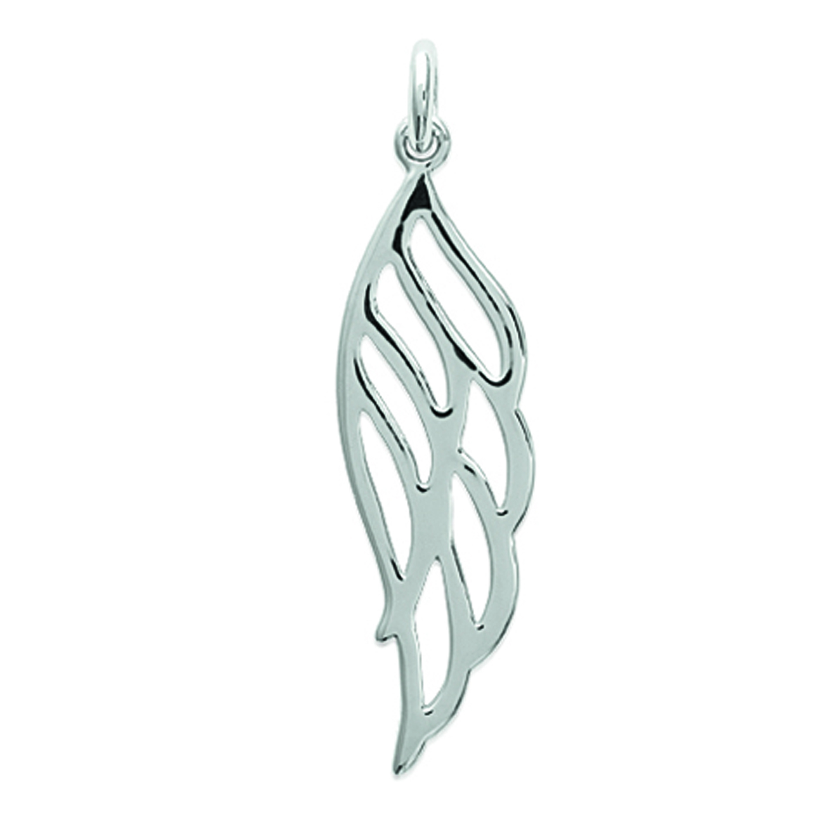 Pendentif Argent \'Les Ailes d\'Ange\' argenté (rhodié) - 34x10 mm - [L5739]