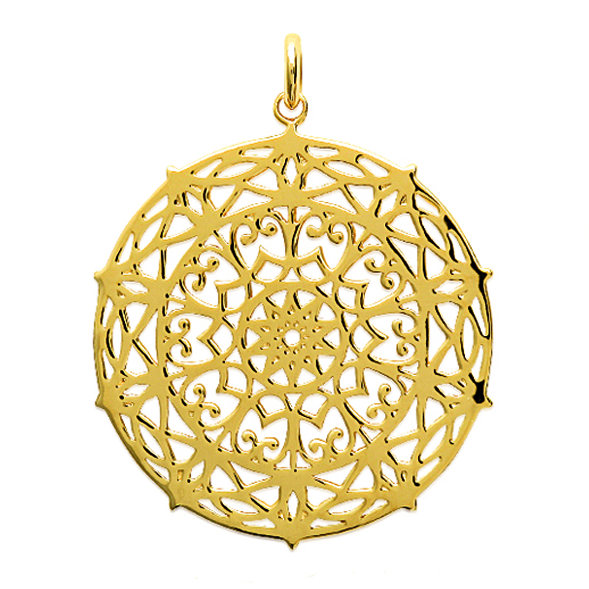 Pendentif plaqué Or \'Carmen\' doré - 30 mm - [L5750]