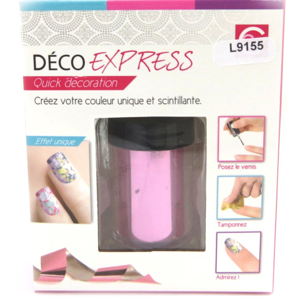 Déco express ongles \'Coloriage\' rose métal - [L9155]