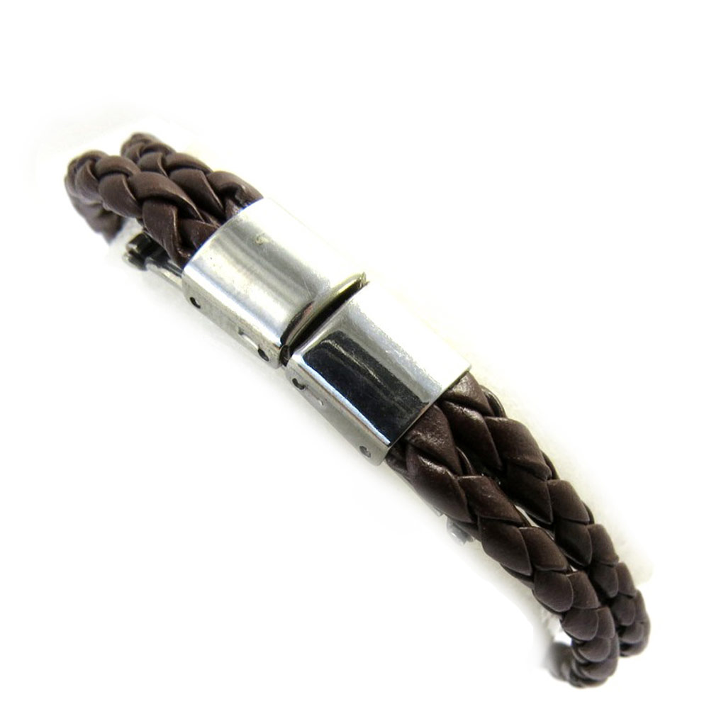 Bracelet mixte \'Peaceful\' marron (2 rangs) - [M0739]