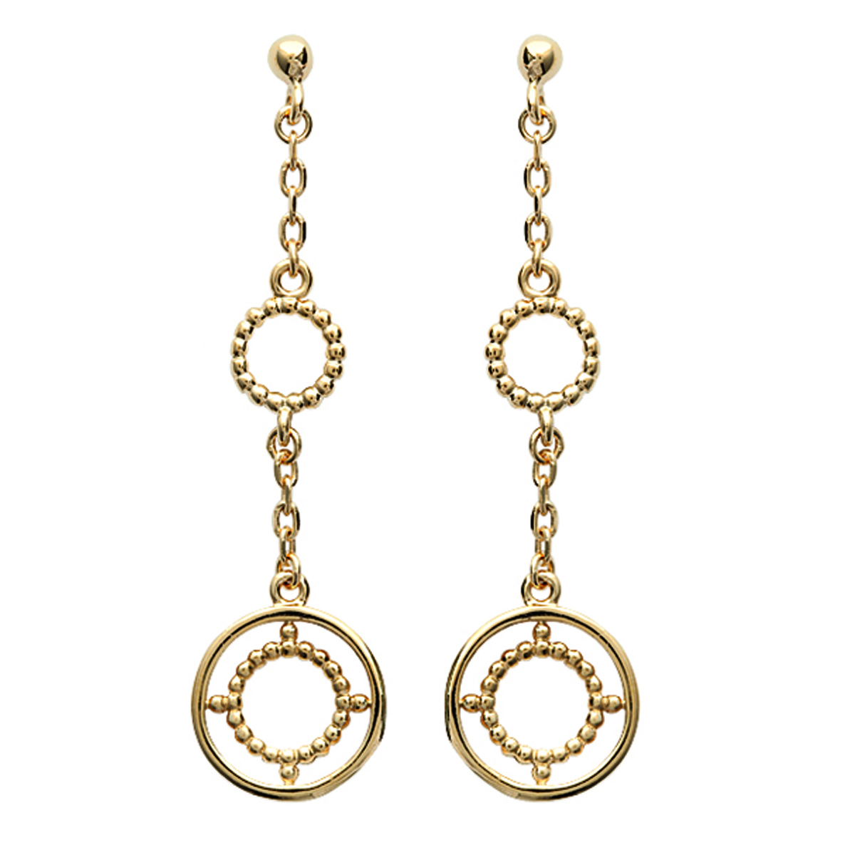 Boucles Plaqué Or \'Carmen\' doré - 48x12 mm - [M1088]
