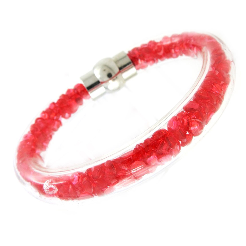 Bracelet Créateur \'Joyaux\' rouge (55 cm, 1 cm) - [M4164]