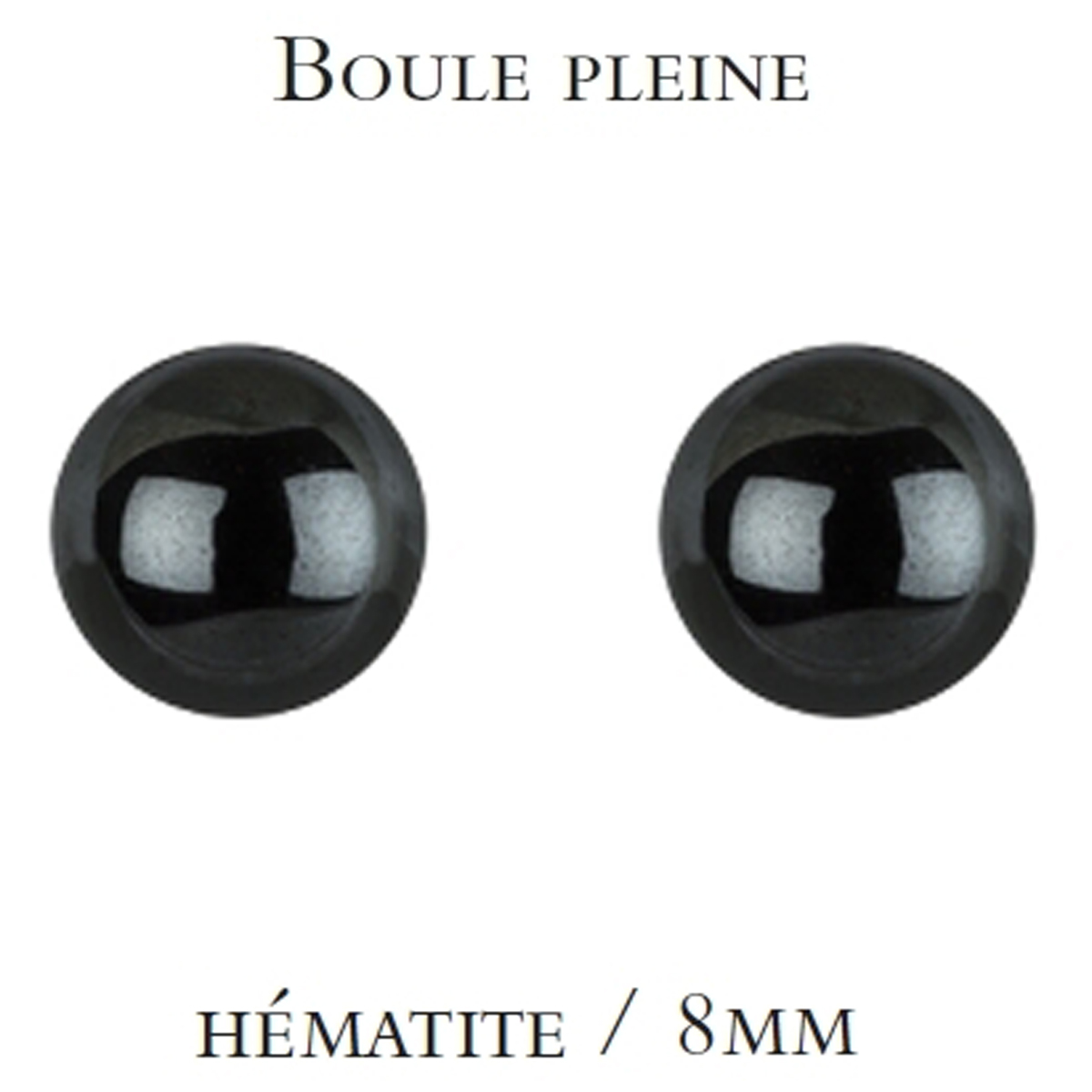 Boucles plaqué or \'Mineralia\' hématite - 8 mm - [M6726]