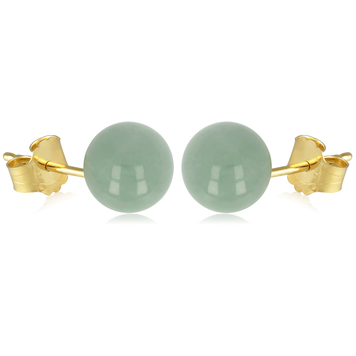 Boucles plaqué or \'Mineralia\' aventurine - 12 mm - [M6741]