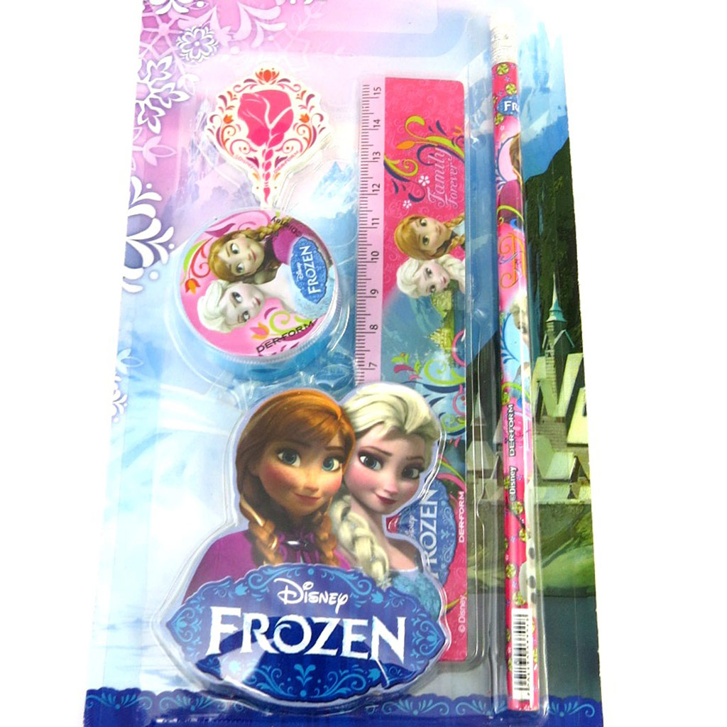 Set papeterie \'Frozen - Reine des Neiges\' rose (4 pièces) - [M6833]