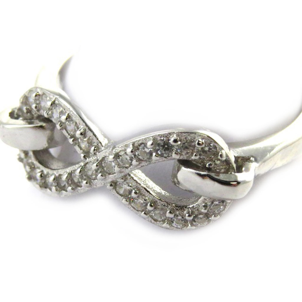Bague Argent \'Infini\' blanc - [M7157]