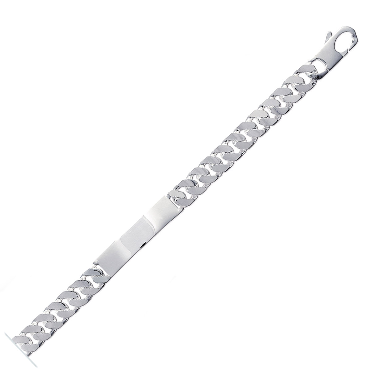 Gourmette Homme Argent \'Adam\' rhodié - 22 cm 10 mm - [M7963]