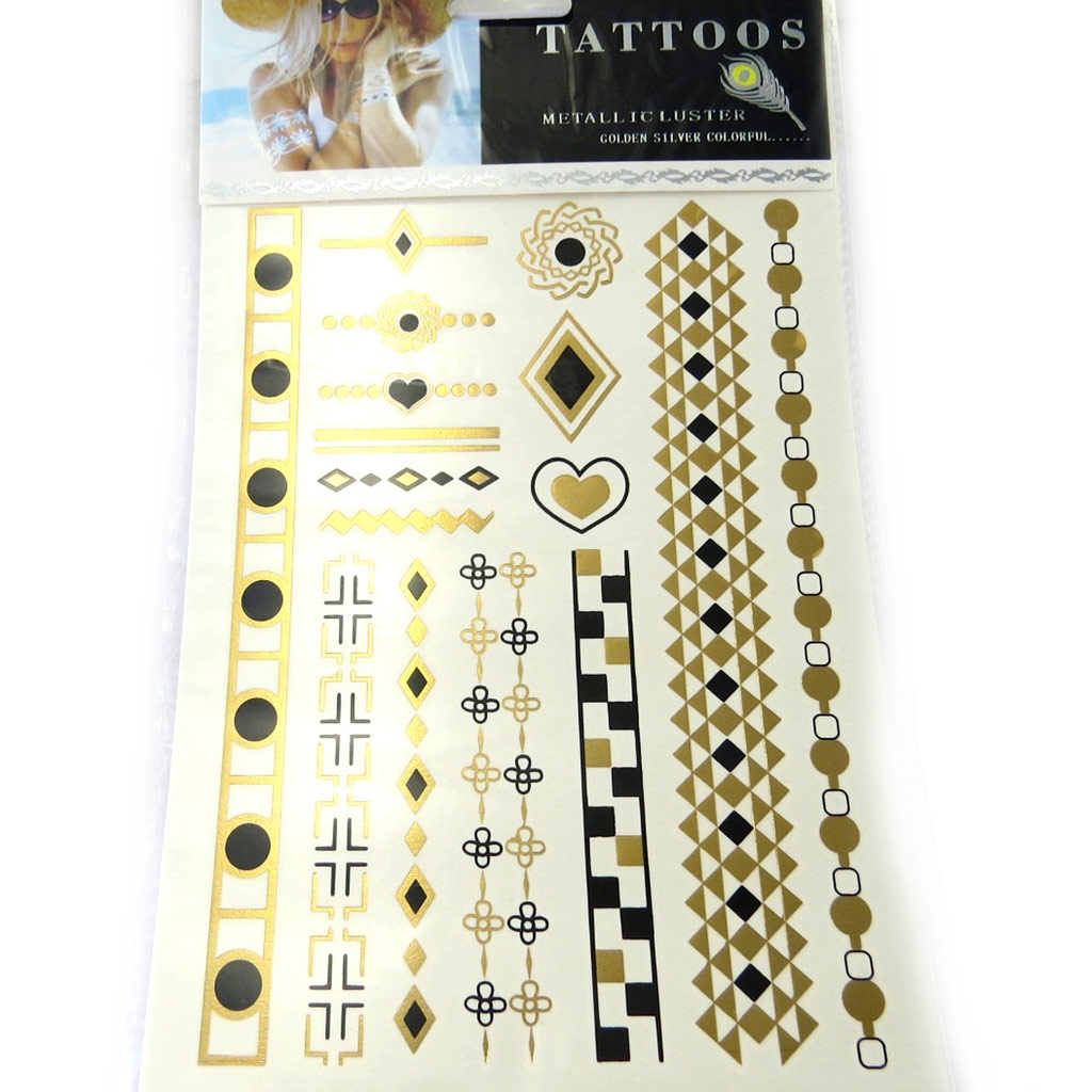 Tatouages bijoux de peau métal \' Cleopatra\' doré argenté - [M8001]