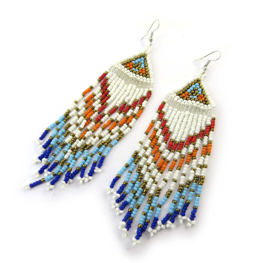 Boucles Créateur \'Altaï\' beige multicolore - [N4649]