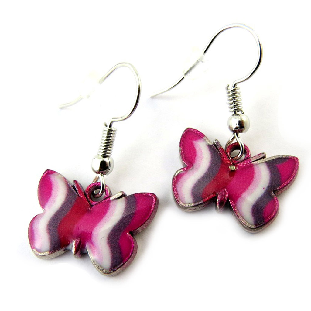 Boucles \'Papillons\' rose - [N4673]