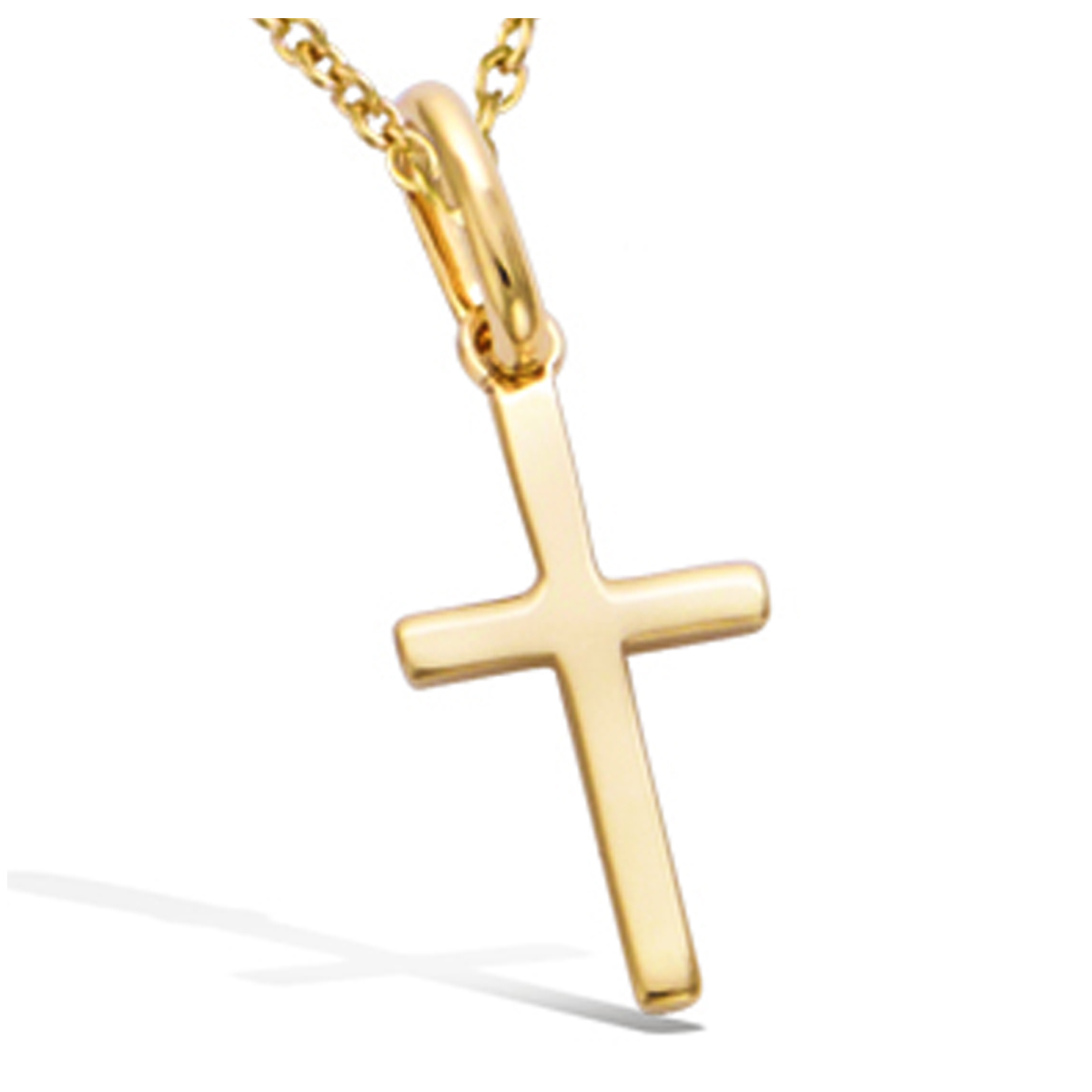 Pendentif Plaqué Or \'Croix \' doré - 17x9 mm - [N5367]