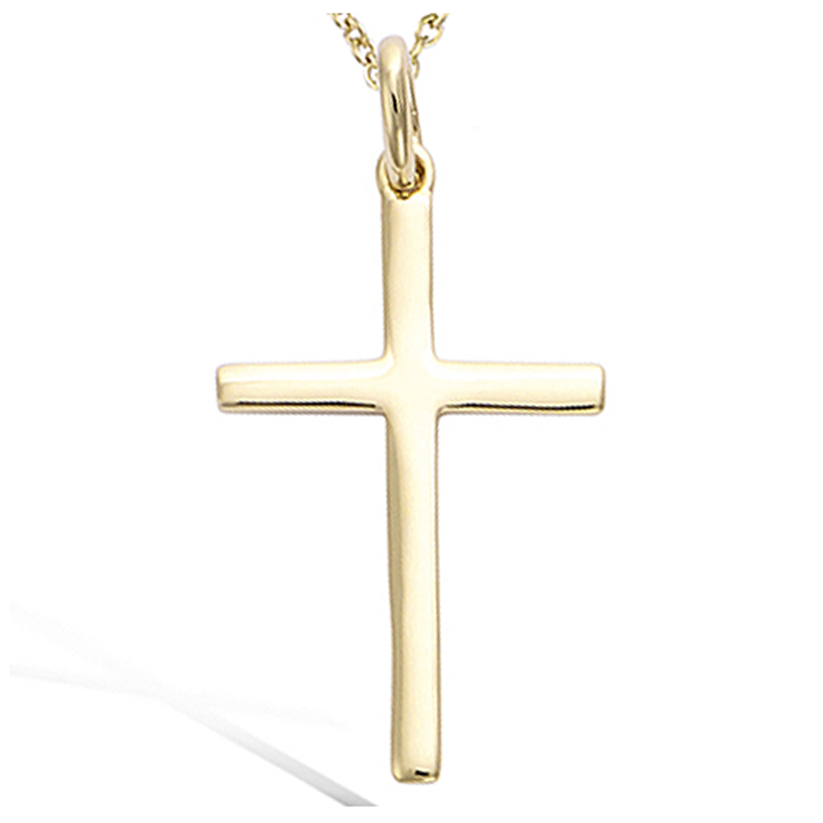 Pendentif Plaqué Or \'Croix \' doré - 28x16 mm - [N5368]