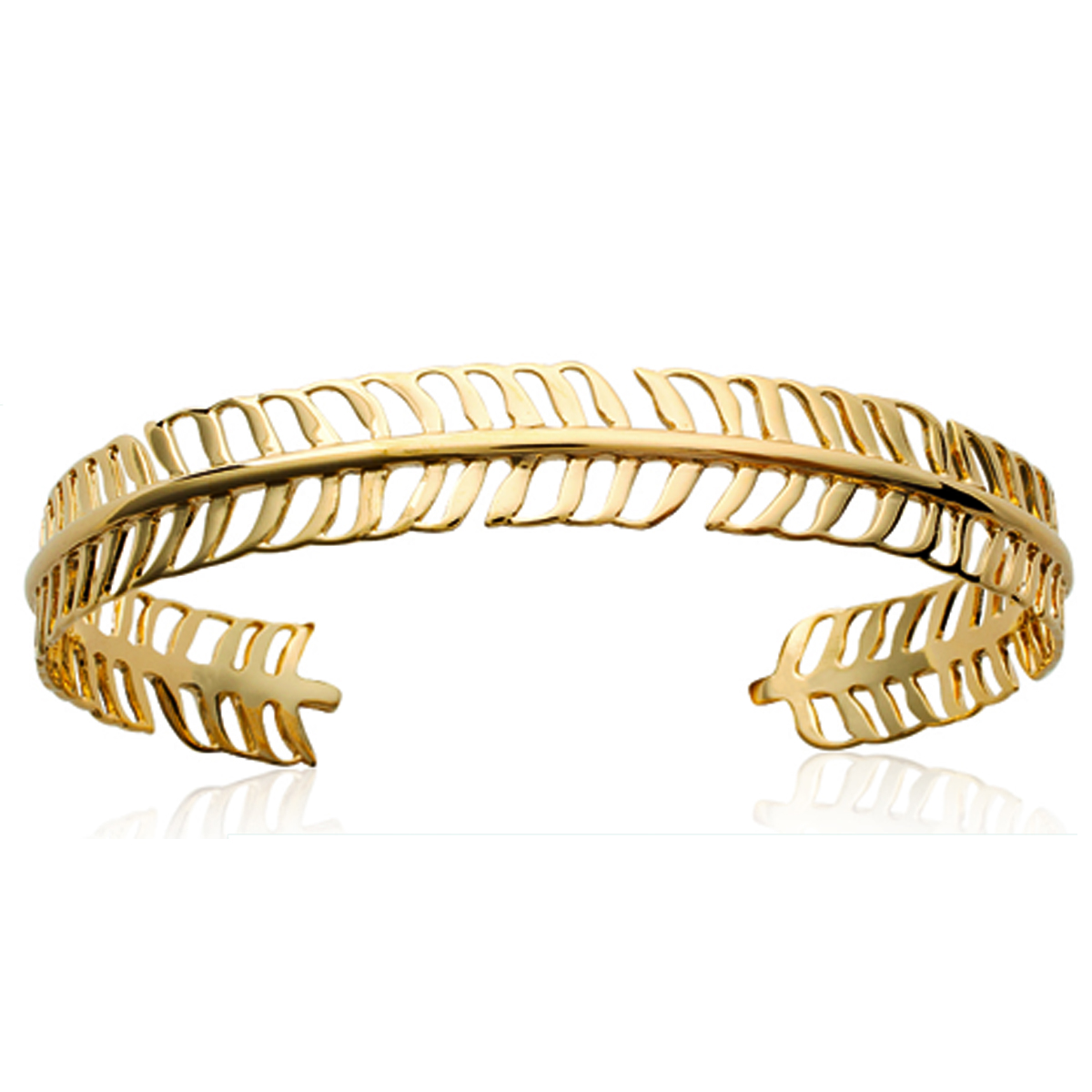 Bracelet Plaqué Or \'Navajos\' doré (plume) - 56 mm 20 mm - [N6203]