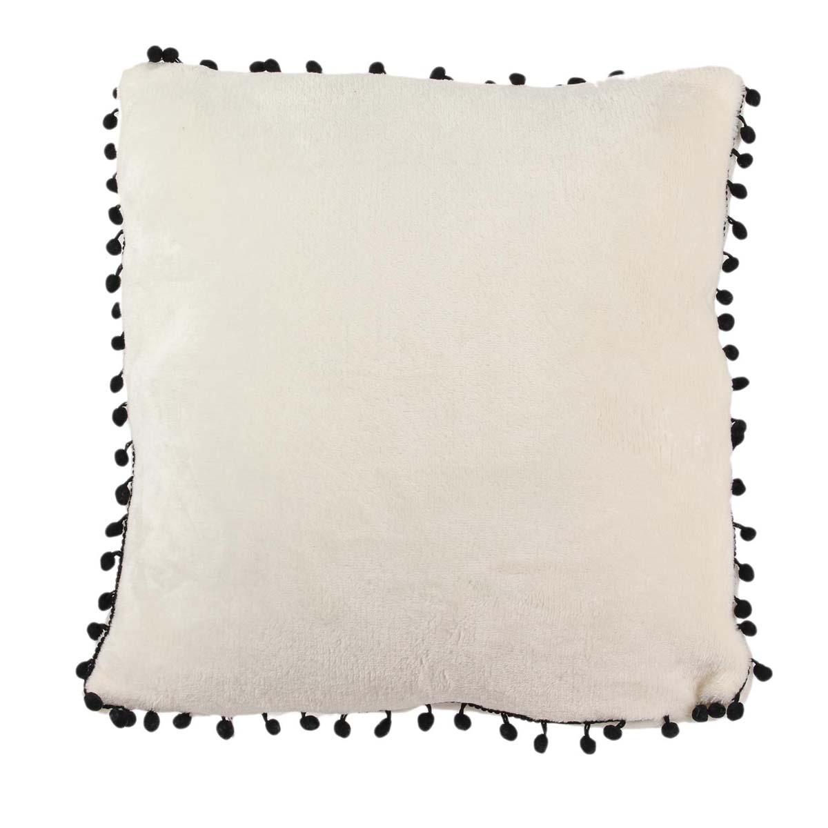 Coussin pompons \'Scarlett\' écru - 40 cm - [A0883]