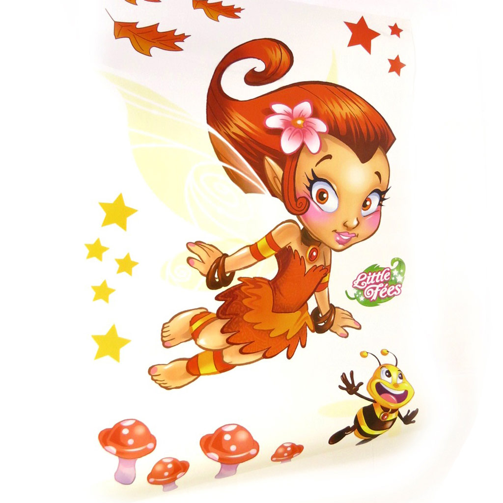 Planche de stickers \'Fairy Dreams\' orange (50x70 cm) - [L2295]