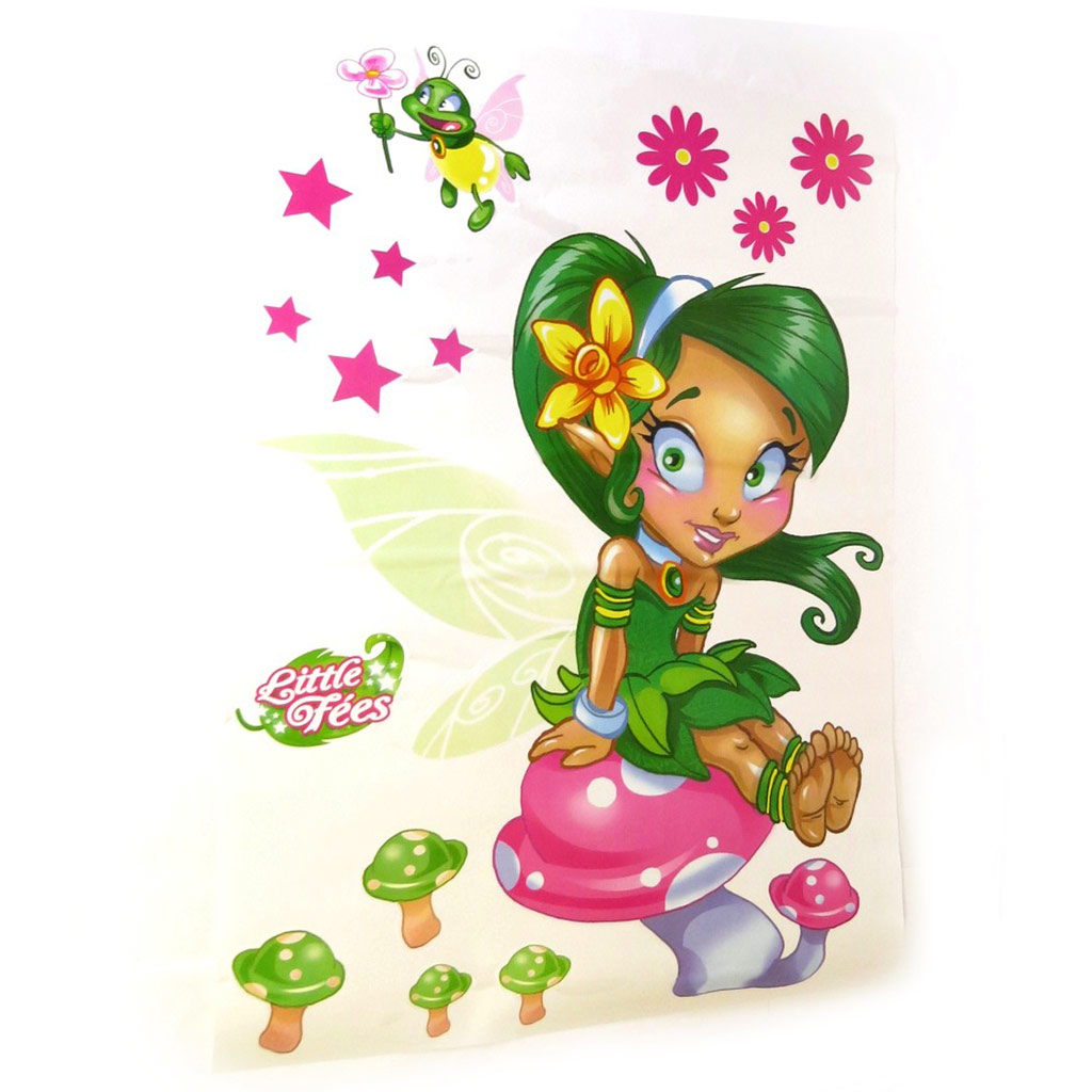 Planche de stickers \'Fairy Dreams\' vert (50x70 cm) - [L2475]