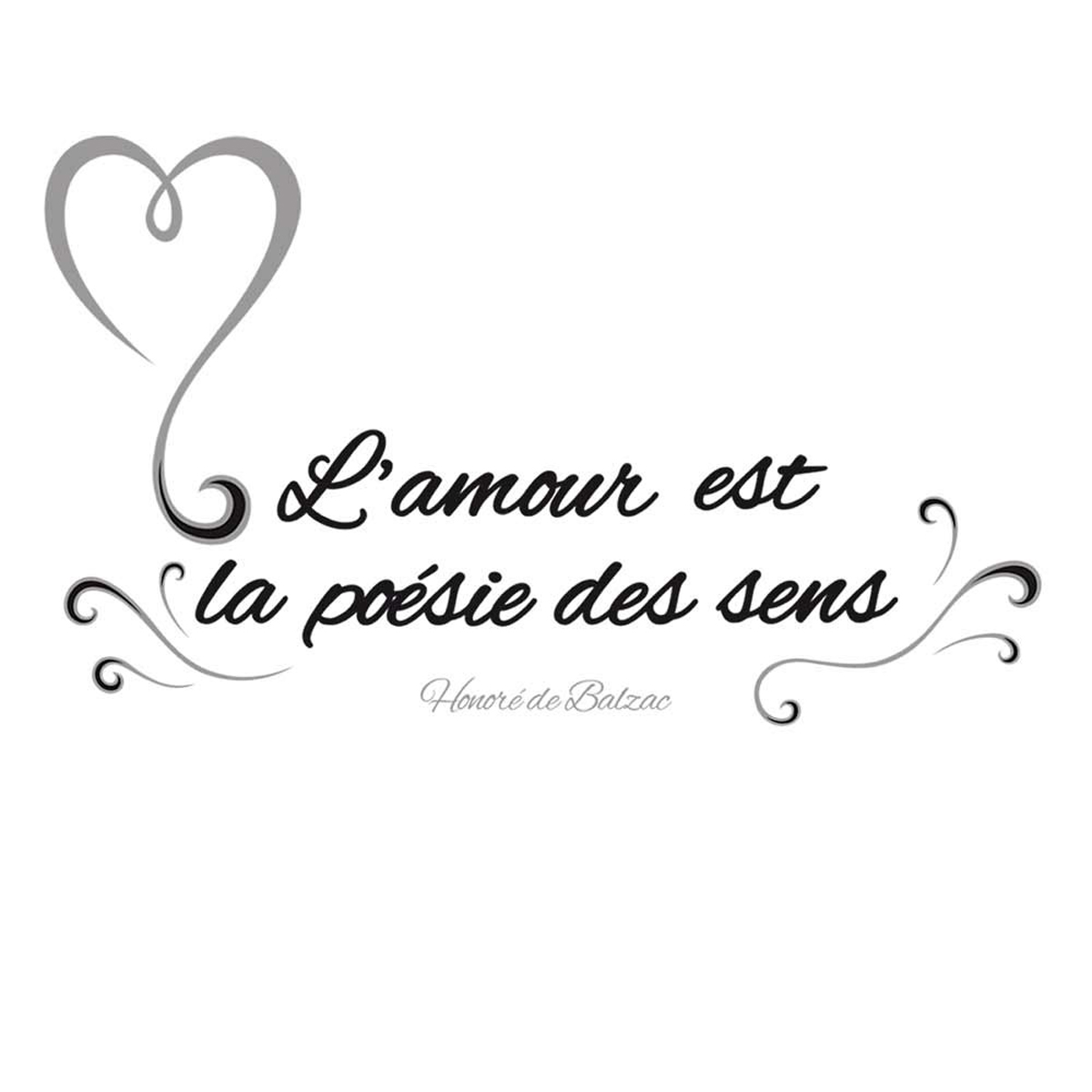 Planche de stickers \'Proverbes\' - L\'amour est la poésie des sens - Honoré de Balzac (20x70 cm) - [L4976]