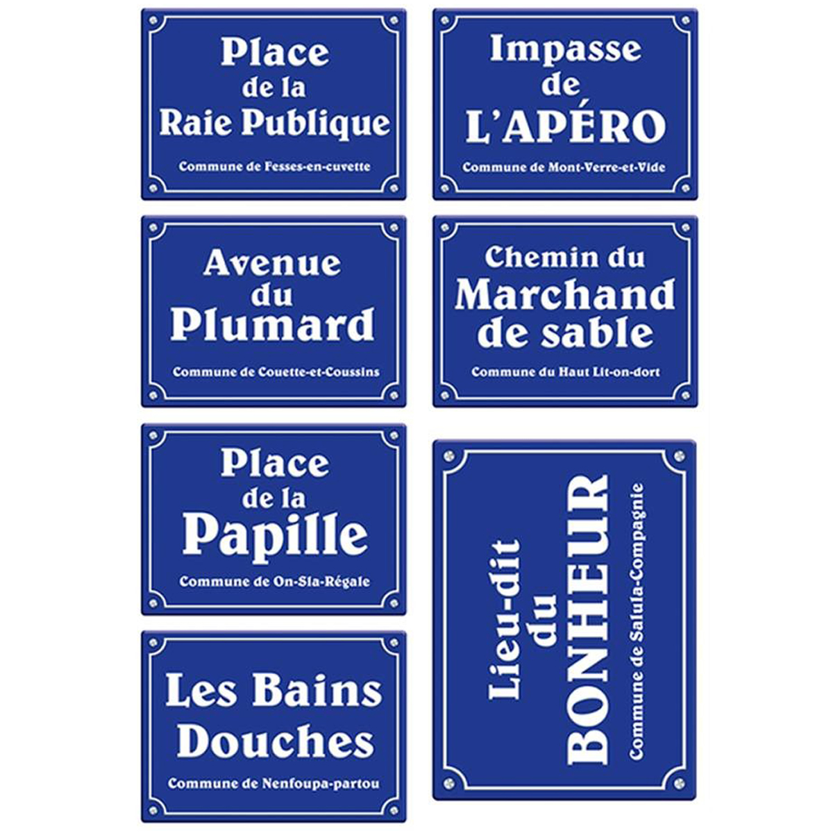 Planche de stickers \'Plaque de Rues\' bleu (50x70 cm) - [L4982]