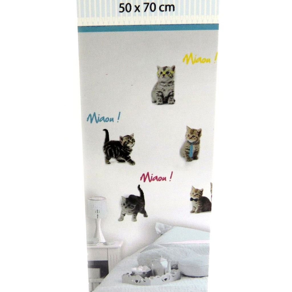 Planche de stickers \'Un amour d\'Animaux\' chats - 50x70 cm - [L4991]